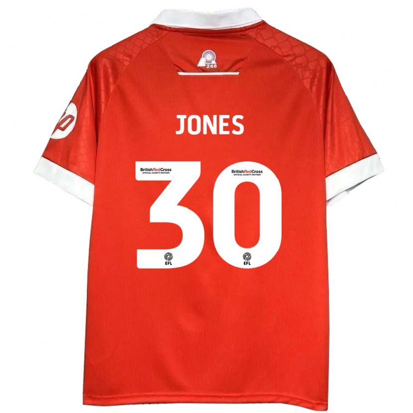 Danxen Kvinder James Jones #30 Rød Hvid Hjemmebane Spillertrøjer 2024/25 Trøje T-Shirt