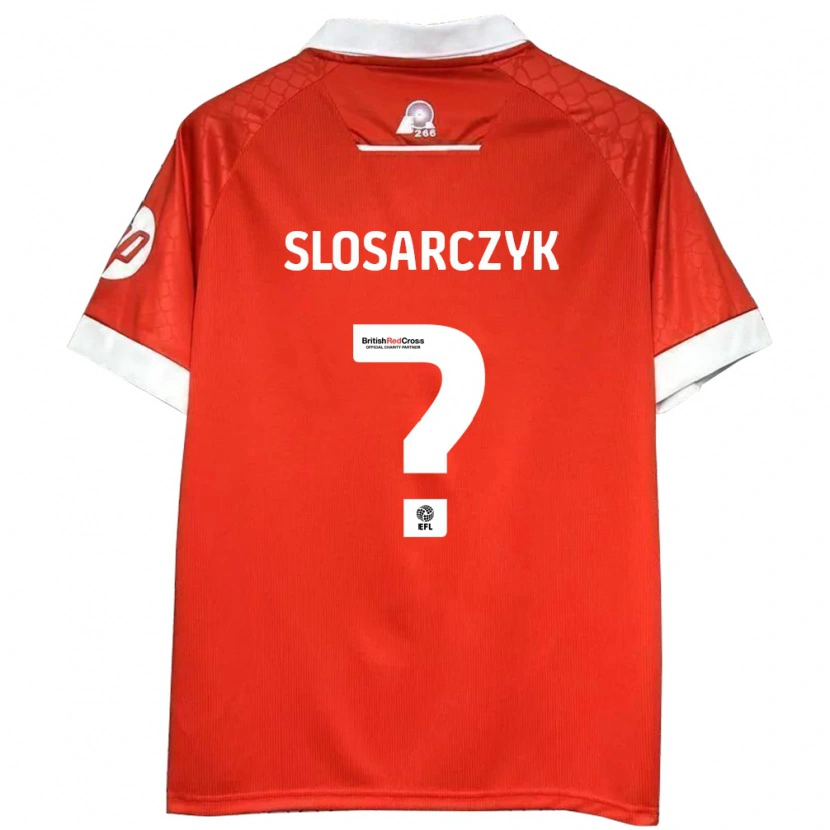 Danxen Kvinder Nikolas Slosarczyk #0 Rød Hvid Hjemmebane Spillertrøjer 2024/25 Trøje T-Shirt