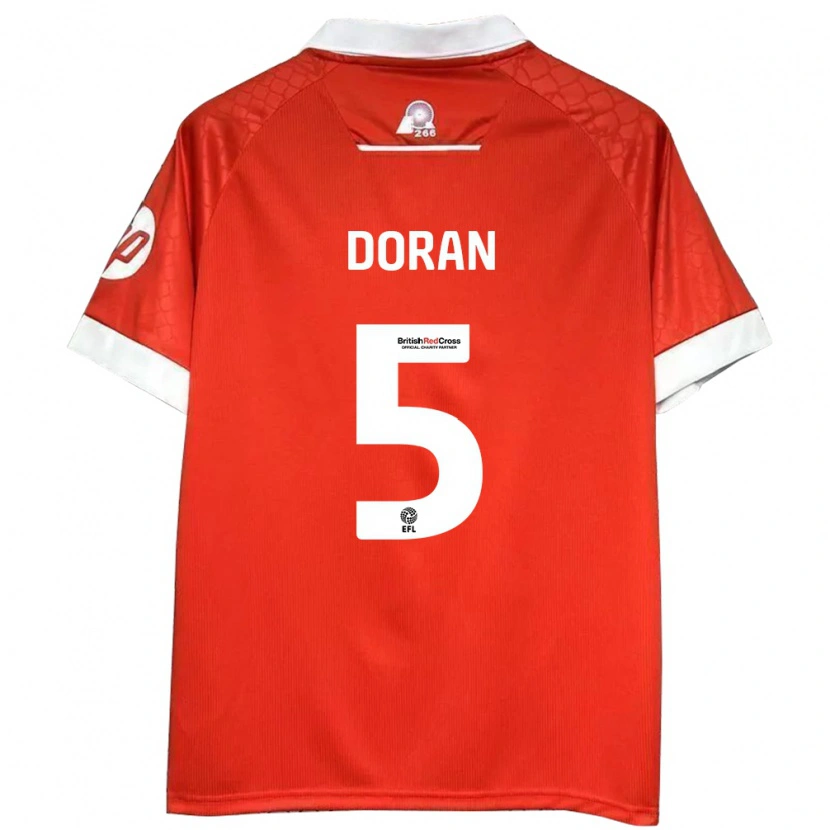 Danxen Kvinder Louisha Doran #5 Rød Hvid Hjemmebane Spillertrøjer 2024/25 Trøje T-Shirt