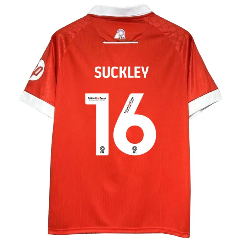 Danxen Kvinder Ava Suckley #16 Rød Hvid Hjemmebane Spillertrøjer 2024/25 Trøje T-Shirt