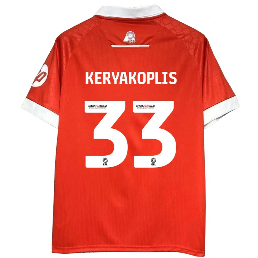 Danxen Kvinder Hannah Keryakoplis #33 Rød Hvid Hjemmebane Spillertrøjer 2024/25 Trøje T-Shirt