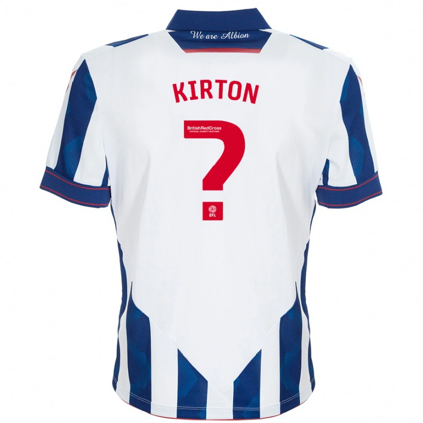 Danxen Kvinder Archie Kirton #0 Hvid Mørkeblå Hjemmebane Spillertrøjer 2024/25 Trøje T-Shirt