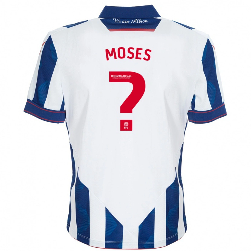 Danxen Kvinder Maxwell Moses #0 Hvid Mørkeblå Hjemmebane Spillertrøjer 2024/25 Trøje T-Shirt