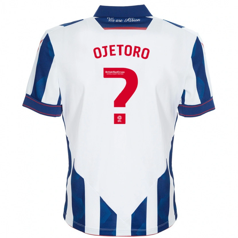 Danxen Kvinder Wahab Ojetoro #0 Hvid Mørkeblå Hjemmebane Spillertrøjer 2024/25 Trøje T-Shirt