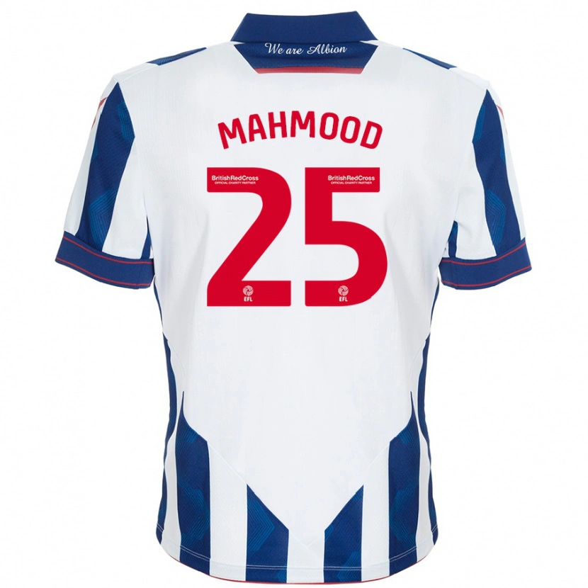 Danxen Kvinder Mahmood #25 Hvid Mørkeblå Hjemmebane Spillertrøjer 2024/25 Trøje T-Shirt