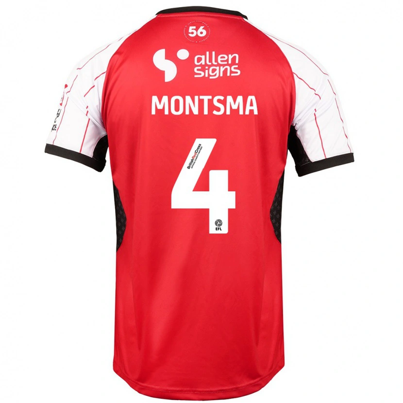 Danxen Kvinder Lewis Montsma #4 Hvid Hjemmebane Spillertrøjer 2024/25 Trøje T-Shirt