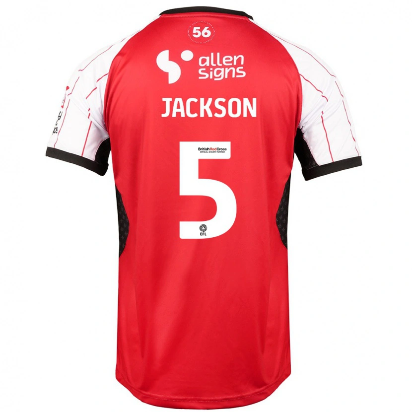 Danxen Kvinder Adam Jackson #5 Hvid Hjemmebane Spillertrøjer 2024/25 Trøje T-Shirt