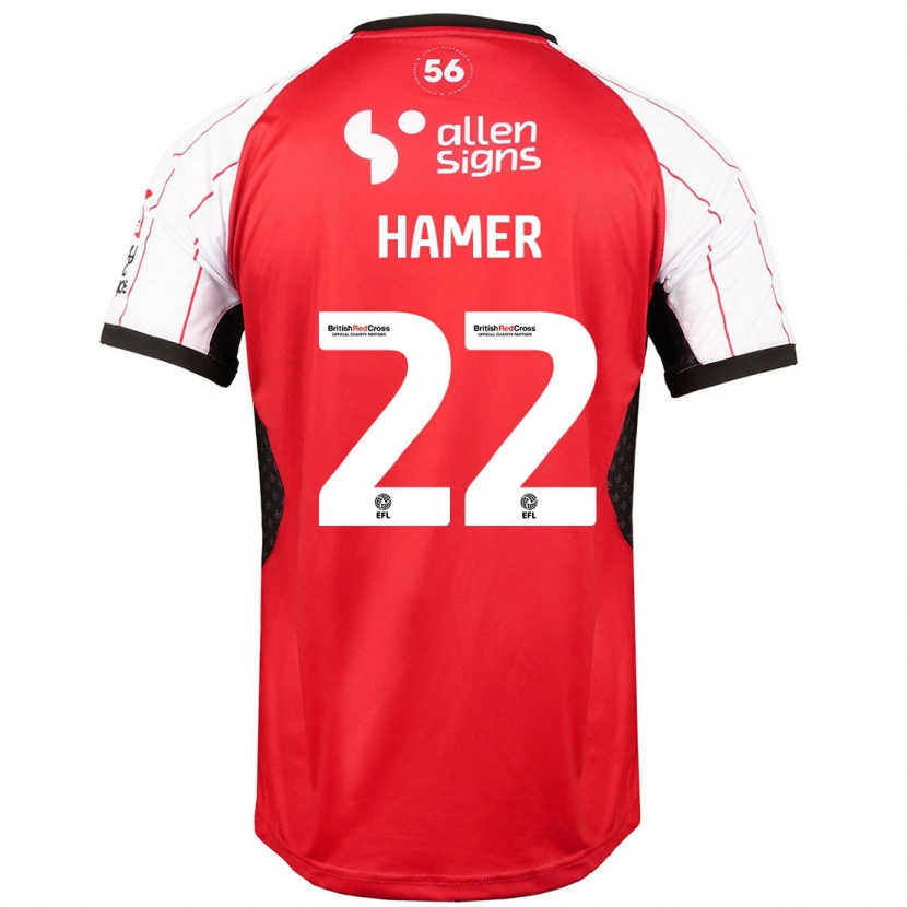 Danxen Kvinder Tom Hamer #22 Hvid Hjemmebane Spillertrøjer 2024/25 Trøje T-Shirt