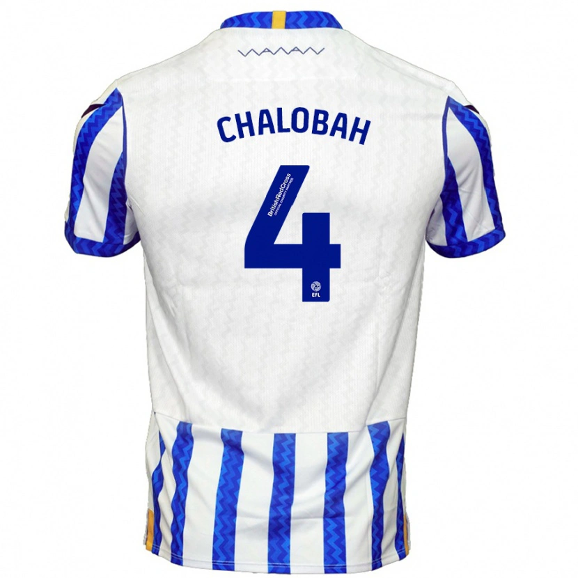 Danxen Kvinder Nathaniel Chalobah #4 Blå Hvid Hjemmebane Spillertrøjer 2024/25 Trøje T-Shirt