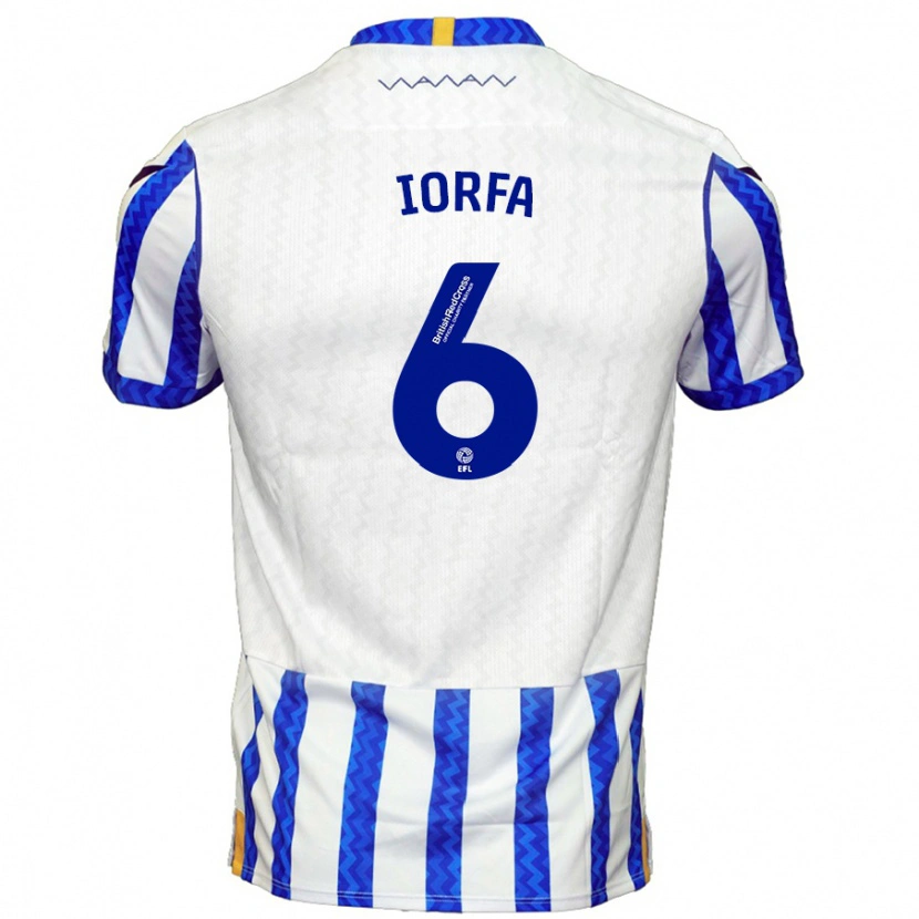 Danxen Kvinder Dominic Iorfa #6 Blå Hvid Hjemmebane Spillertrøjer 2024/25 Trøje T-Shirt