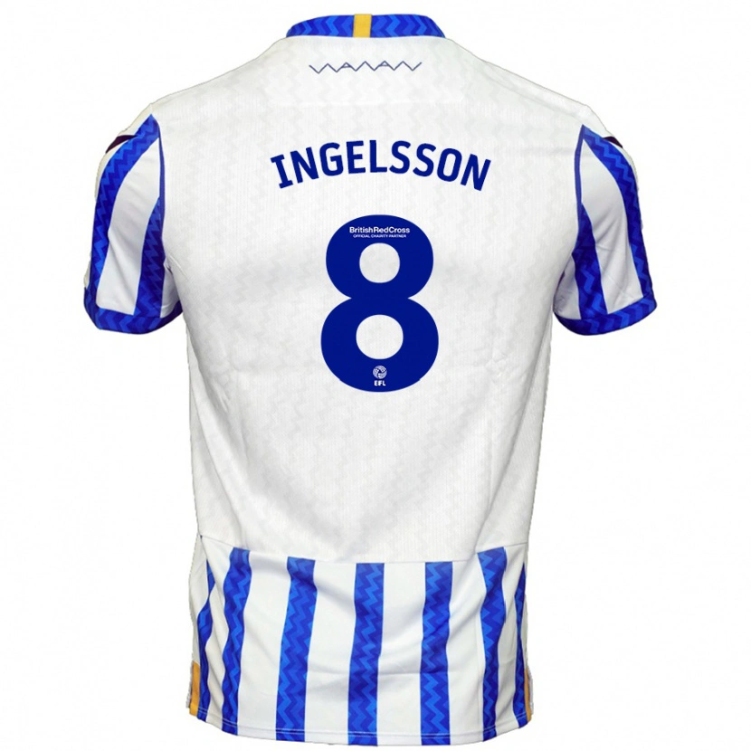 Danxen Kvinder Svante Ingelsson #8 Blå Hvid Hjemmebane Spillertrøjer 2024/25 Trøje T-Shirt