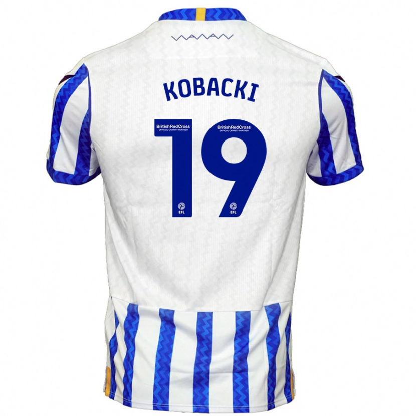 Danxen Kvinder Olaf Kobacki #19 Blå Hvid Hjemmebane Spillertrøjer 2024/25 Trøje T-Shirt