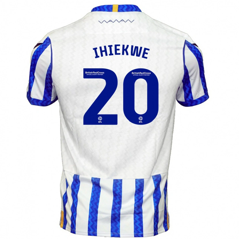 Danxen Kvinder Michael Ihiekwe #20 Blå Hvid Hjemmebane Spillertrøjer 2024/25 Trøje T-Shirt