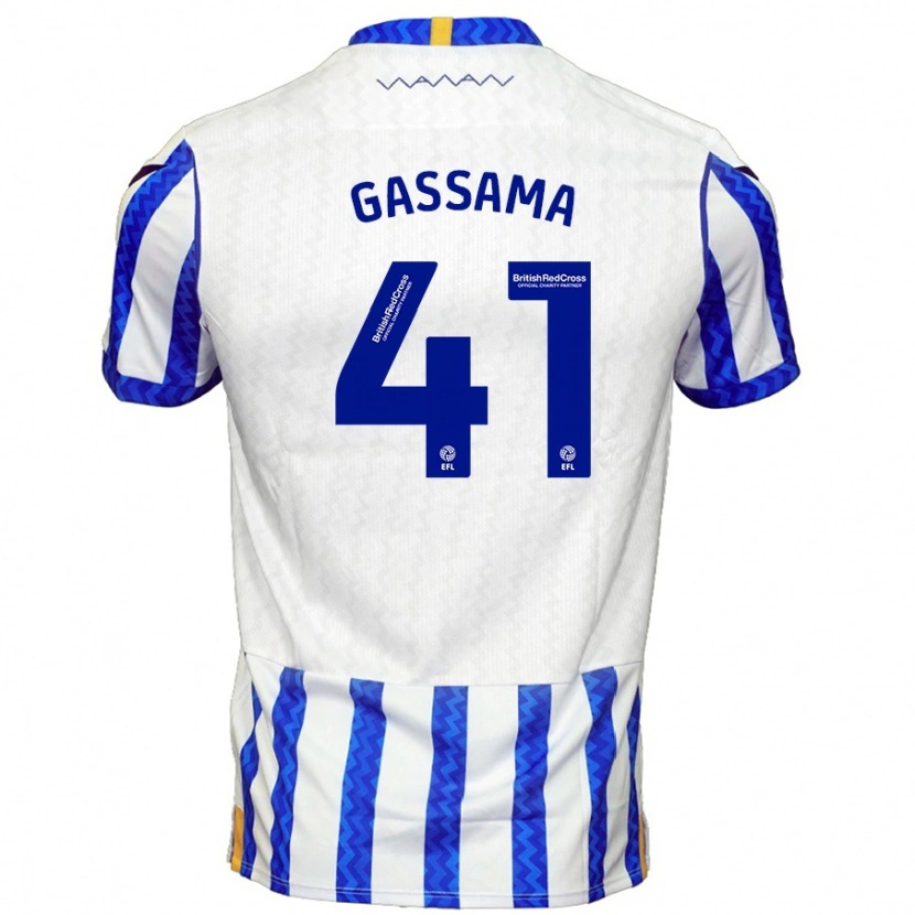 Danxen Kvinder Djeidi Gassama #41 Blå Hvid Hjemmebane Spillertrøjer 2024/25 Trøje T-Shirt