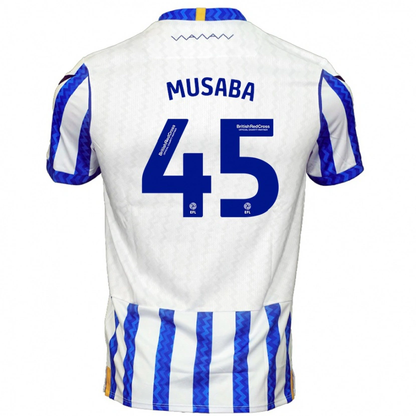 Danxen Kvinder Anthony Musaba #45 Blå Hvid Hjemmebane Spillertrøjer 2024/25 Trøje T-Shirt