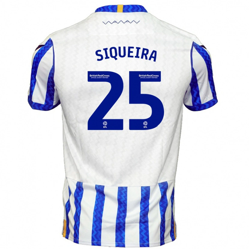 Danxen Kvinder Guilherme Siqueira #25 Blå Hvid Hjemmebane Spillertrøjer 2024/25 Trøje T-Shirt
