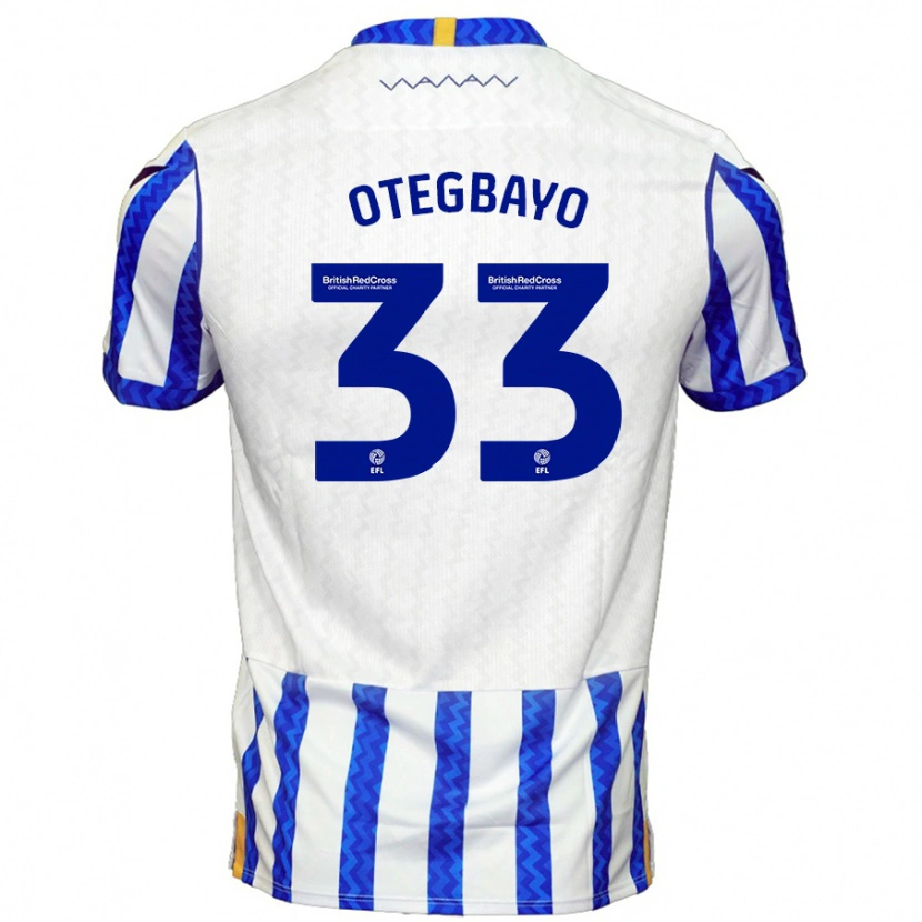 Danxen Kvinder Gabriel Otegbayo #33 Blå Hvid Hjemmebane Spillertrøjer 2024/25 Trøje T-Shirt