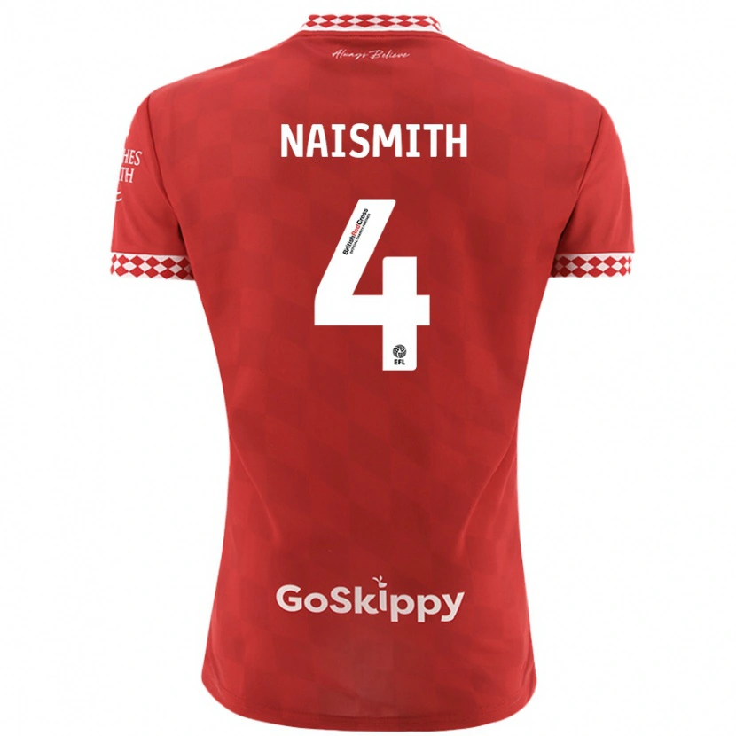 Danxen Kvinder Kal Naismith #4 Rød Hjemmebane Spillertrøjer 2024/25 Trøje T-Shirt