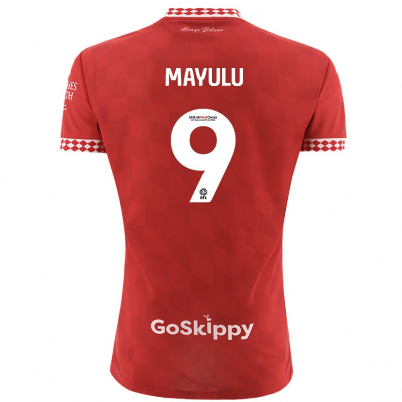 Danxen Kvinder Fally Mayulu #9 Rød Hjemmebane Spillertrøjer 2024/25 Trøje T-Shirt