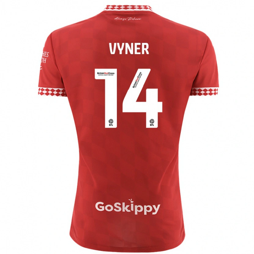 Danxen Kvinder Zak Vyner #14 Rød Hjemmebane Spillertrøjer 2024/25 Trøje T-Shirt