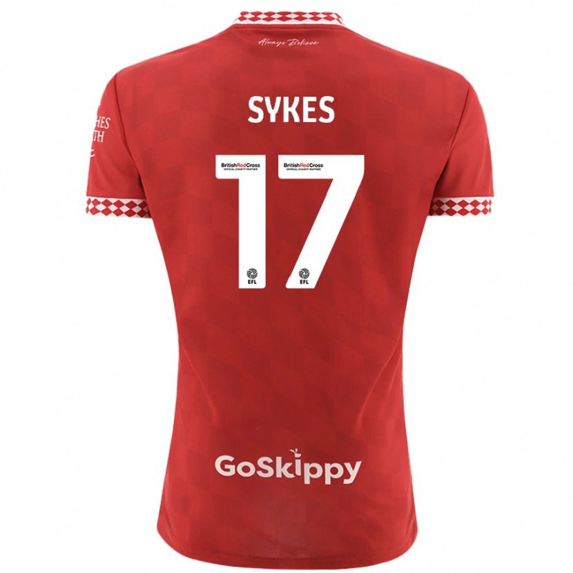Danxen Kvinder Mark Sykes #17 Rød Hjemmebane Spillertrøjer 2024/25 Trøje T-Shirt