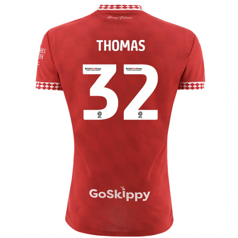 Danxen Kvinder Lewis Thomas #32 Rød Hjemmebane Spillertrøjer 2024/25 Trøje T-Shirt
