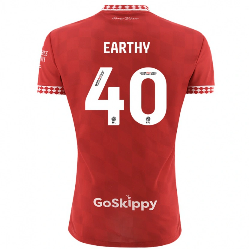 Danxen Kvinder George Earthy #40 Rød Hjemmebane Spillertrøjer 2024/25 Trøje T-Shirt