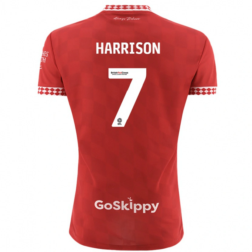 Danxen Kvinder Abi Harrison #7 Rød Hjemmebane Spillertrøjer 2024/25 Trøje T-Shirt
