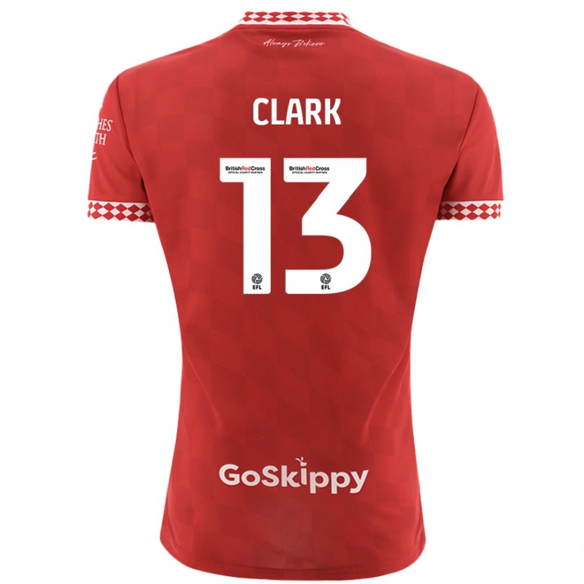 Danxen Kvinder Olivia Clark #13 Rød Hjemmebane Spillertrøjer 2024/25 Trøje T-Shirt