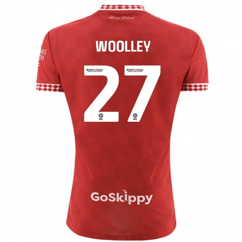 Danxen Kvinder Jesse Woolley #27 Rød Hjemmebane Spillertrøjer 2024/25 Trøje T-Shirt