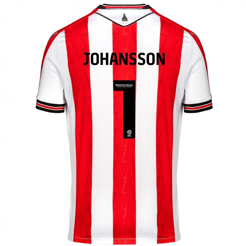 Danxen Kvinder Viktor Johansson #1 Rød Hvid Hjemmebane Spillertrøjer 2024/25 Trøje T-Shirt