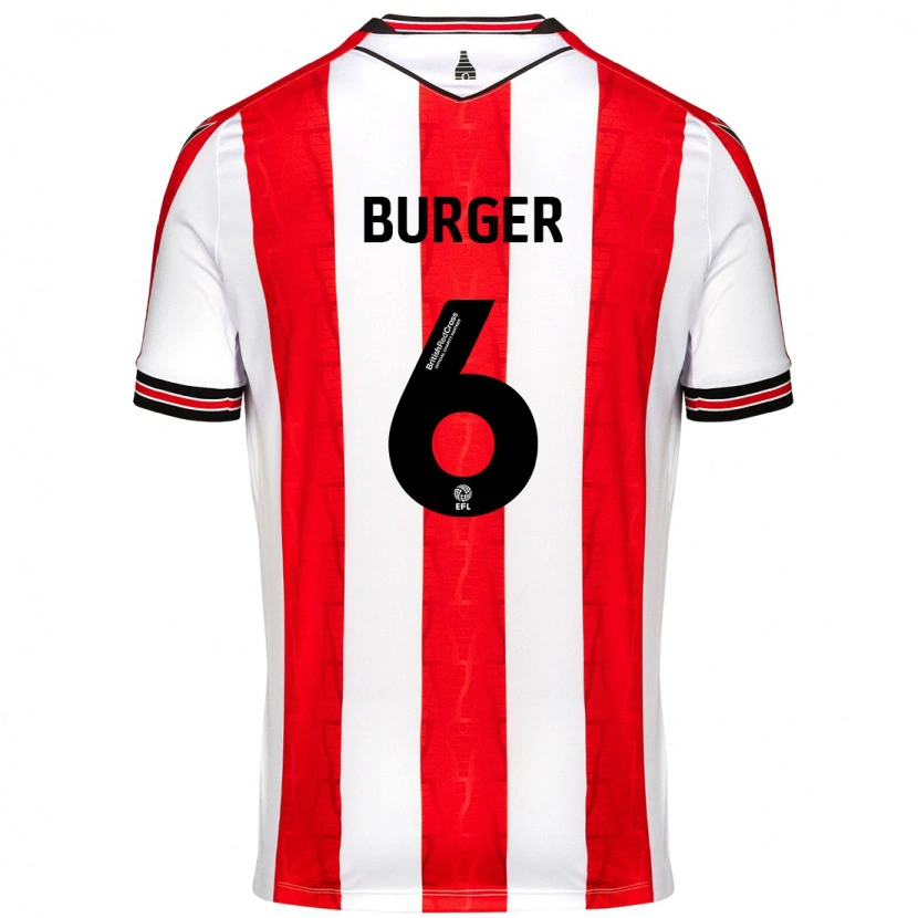 Danxen Kvinder Wouter Burger #6 Rød Hvid Hjemmebane Spillertrøjer 2024/25 Trøje T-Shirt