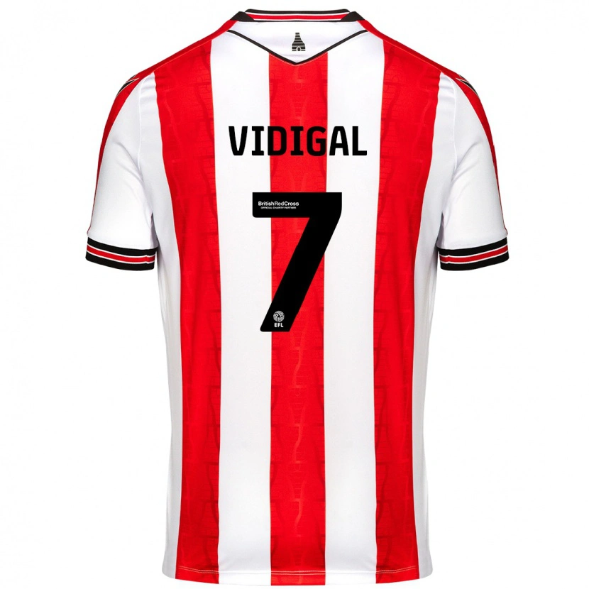 Danxen Kvinder André Vidigal #7 Rød Hvid Hjemmebane Spillertrøjer 2024/25 Trøje T-Shirt