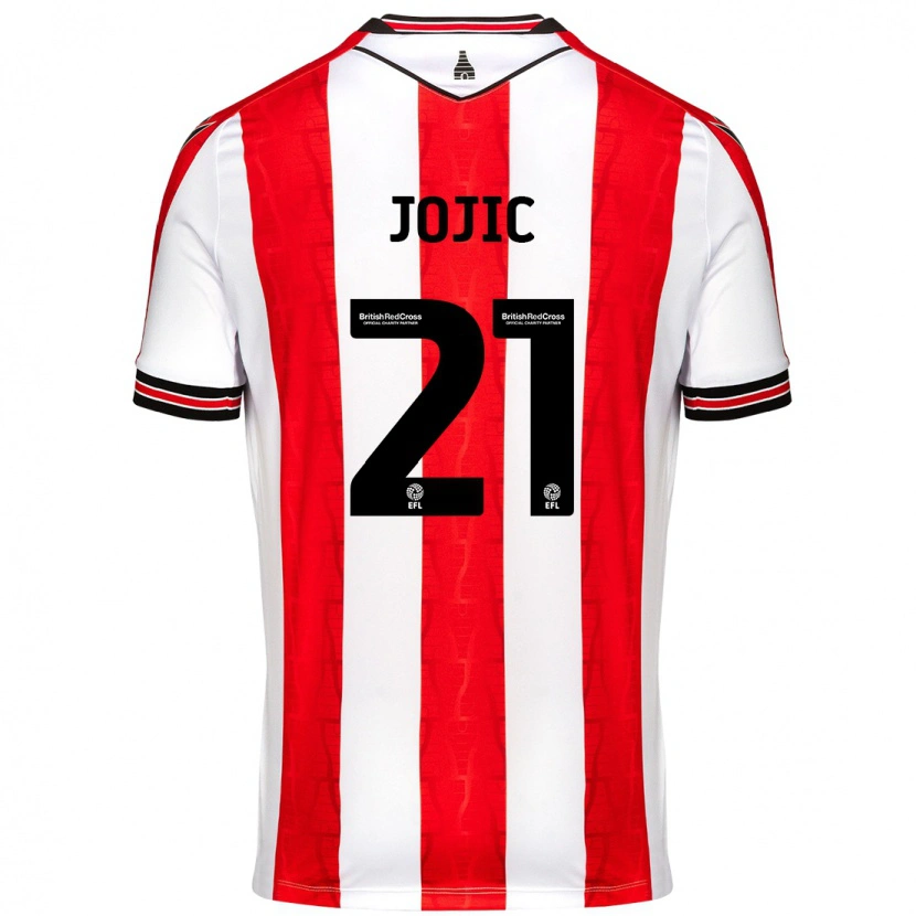 Danxen Kvinder Nikola Jojic #21 Rød Hvid Hjemmebane Spillertrøjer 2024/25 Trøje T-Shirt