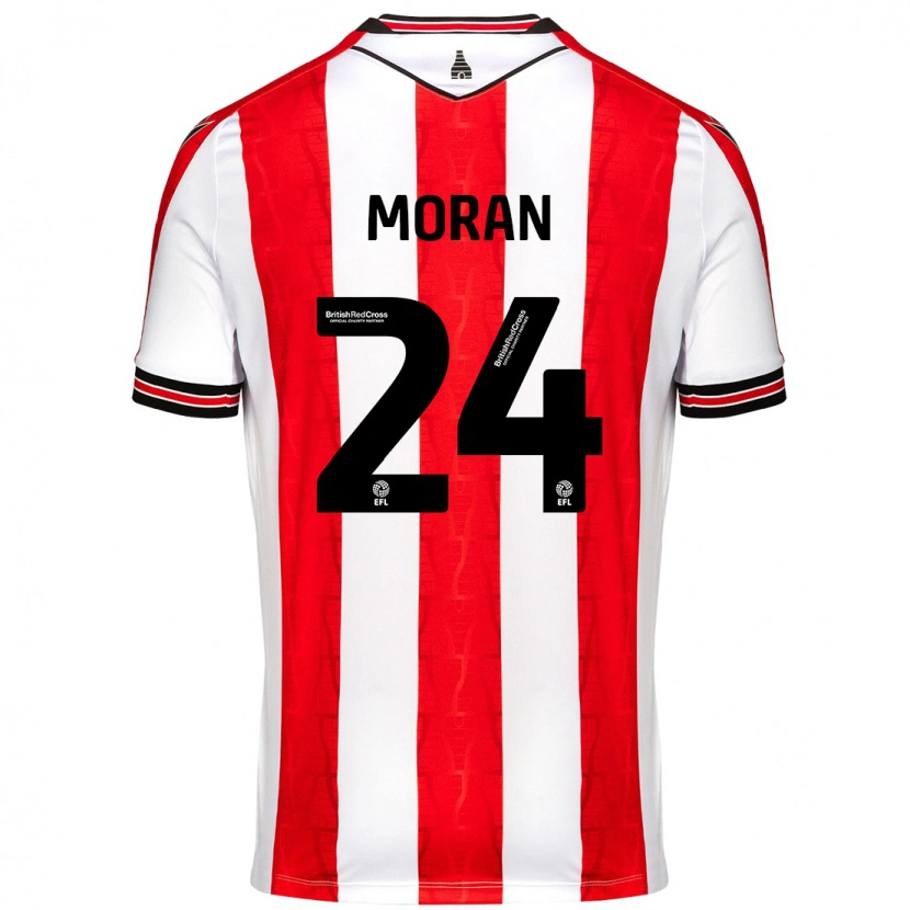 Danxen Kvinder Andrew Moran #24 Rød Hvid Hjemmebane Spillertrøjer 2024/25 Trøje T-Shirt