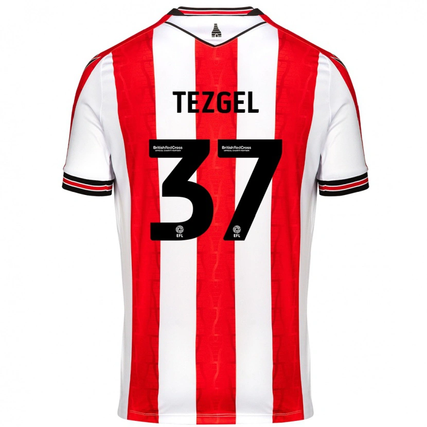 Danxen Kvinder Emre Tezgel #37 Rød Hvid Hjemmebane Spillertrøjer 2024/25 Trøje T-Shirt