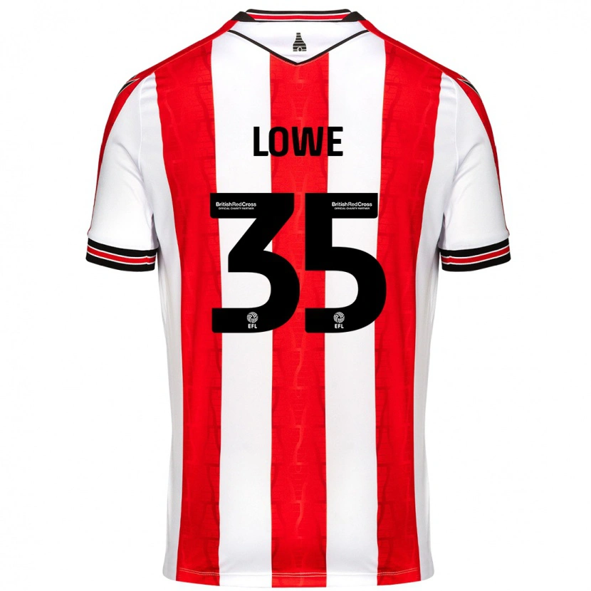 Danxen Kvinder Nathan Lowe #35 Rød Hvid Hjemmebane Spillertrøjer 2024/25 Trøje T-Shirt