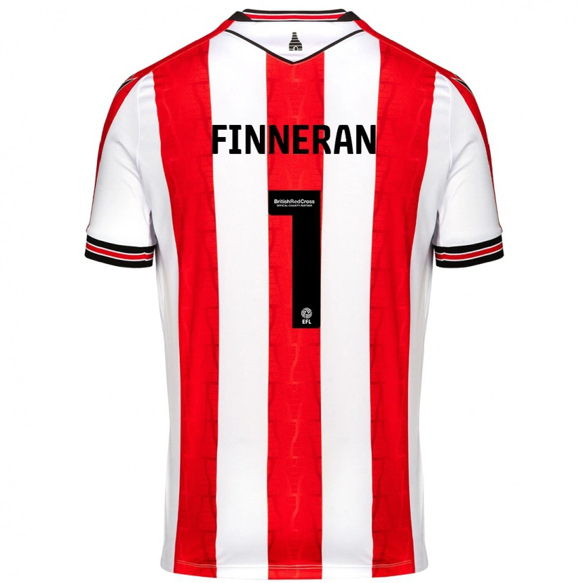 Danxen Kvinder Ellie Finneran #1 Rød Hvid Hjemmebane Spillertrøjer 2024/25 Trøje T-Shirt