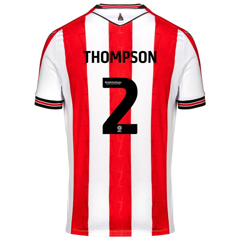 Danxen Kvinder Sophie Thompson #2 Rød Hvid Hjemmebane Spillertrøjer 2024/25 Trøje T-Shirt