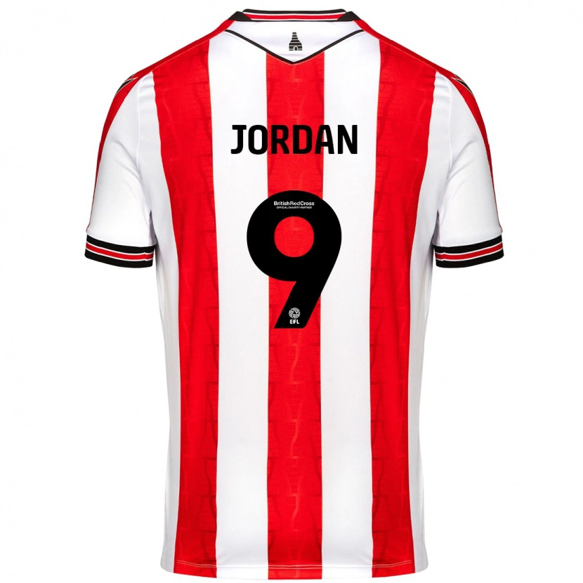 Danxen Kvinder Saffron Jordan #9 Rød Hvid Hjemmebane Spillertrøjer 2024/25 Trøje T-Shirt