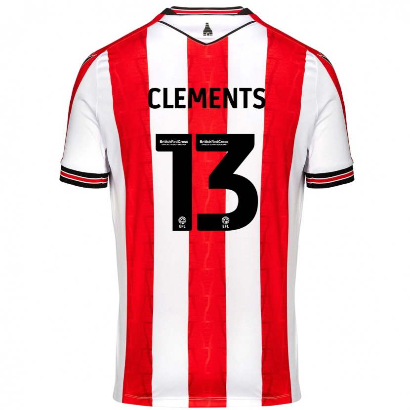 Danxen Kvinder Daisy Clements #13 Rød Hvid Hjemmebane Spillertrøjer 2024/25 Trøje T-Shirt