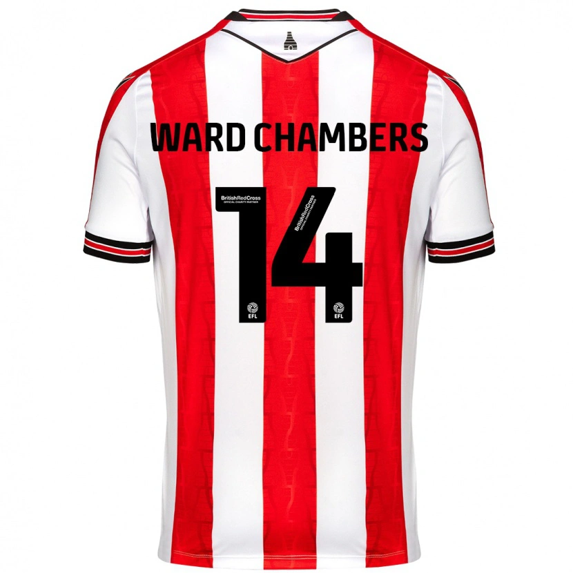 Danxen Kvinder Courtnay Ward-Chambers #14 Rød Hvid Hjemmebane Spillertrøjer 2024/25 Trøje T-Shirt