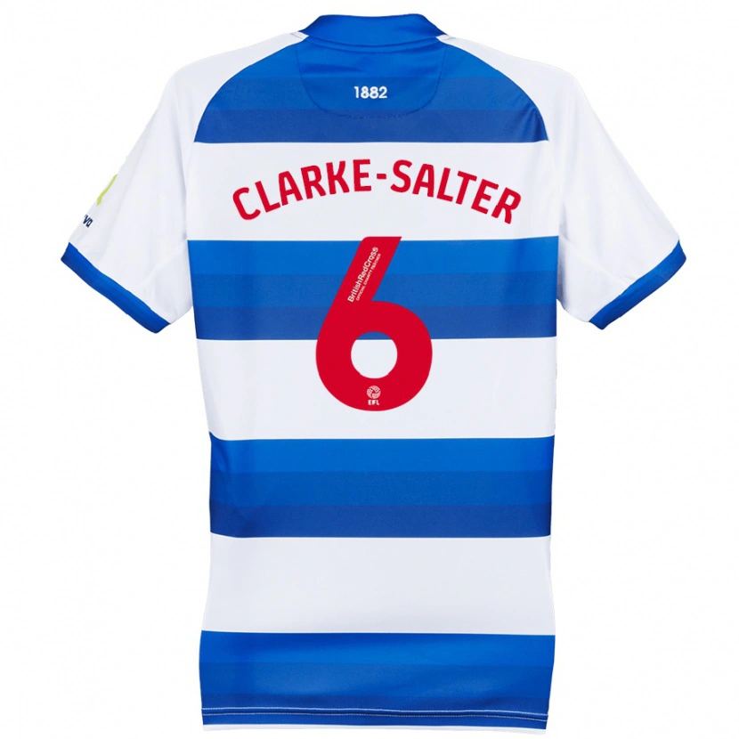 Danxen Kvinder Jake Clarke-Salter #6 Hvid Blå Hjemmebane Spillertrøjer 2024/25 Trøje T-Shirt