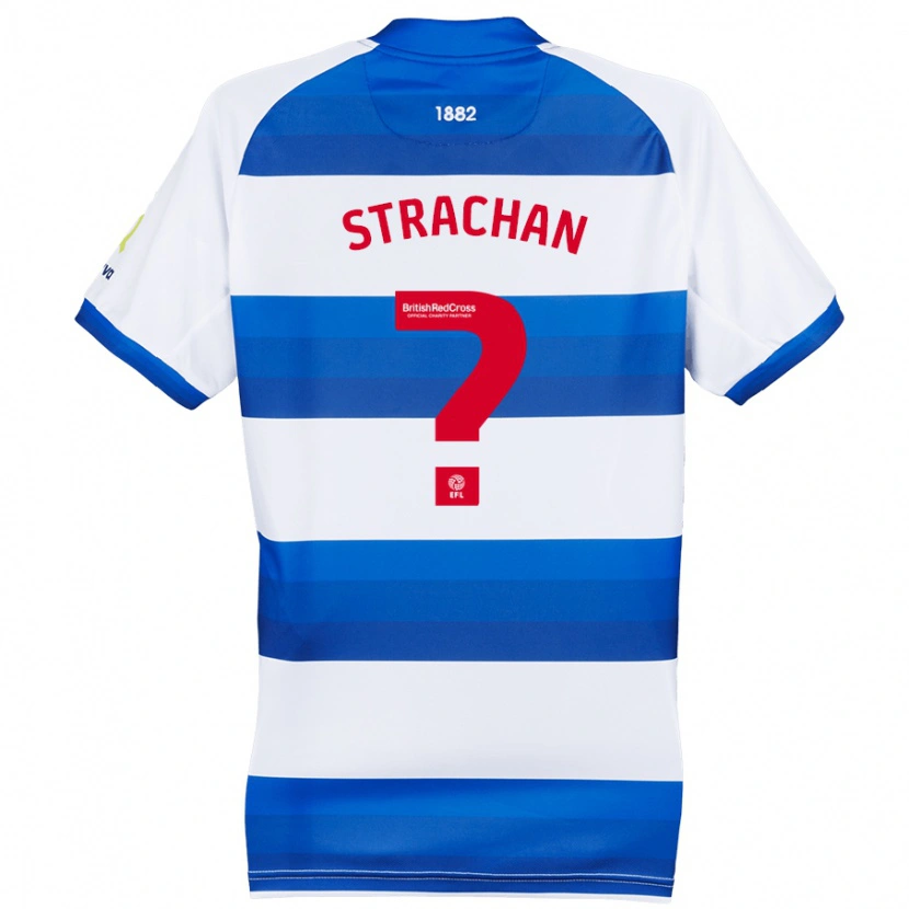 Danxen Kvinder Lorenzo Strachan #0 Hvid Blå Hjemmebane Spillertrøjer 2024/25 Trøje T-Shirt