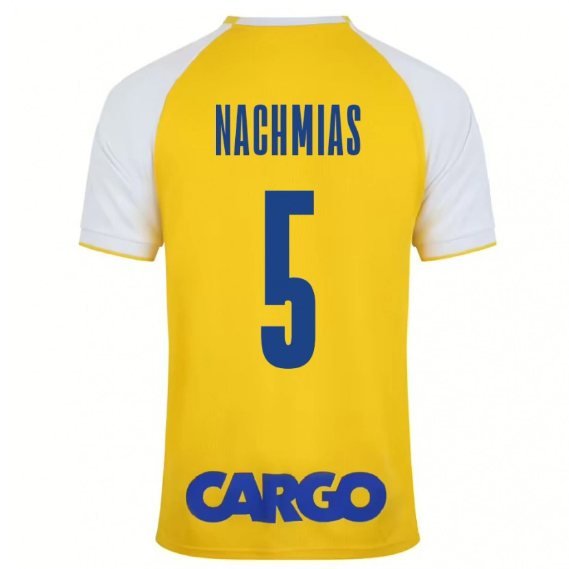 Danxen Kvinder Idan Nachmias #5 Gul Hvid Hjemmebane Spillertrøjer 2024/25 Trøje T-Shirt