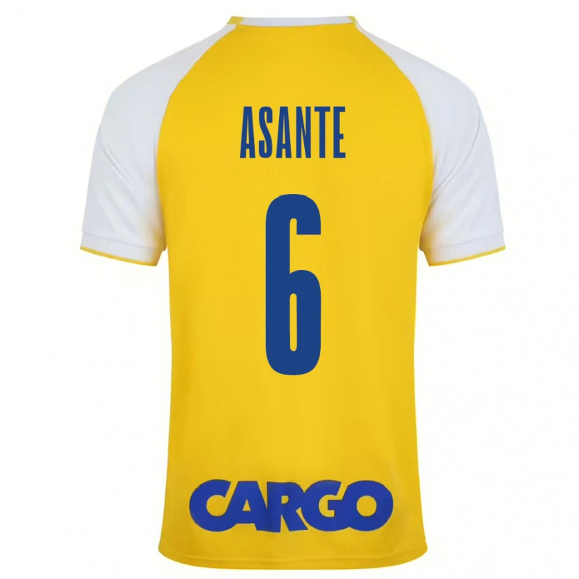 Danxen Kvinder Tyrese Asante #6 Gul Hvid Hjemmebane Spillertrøjer 2024/25 Trøje T-Shirt