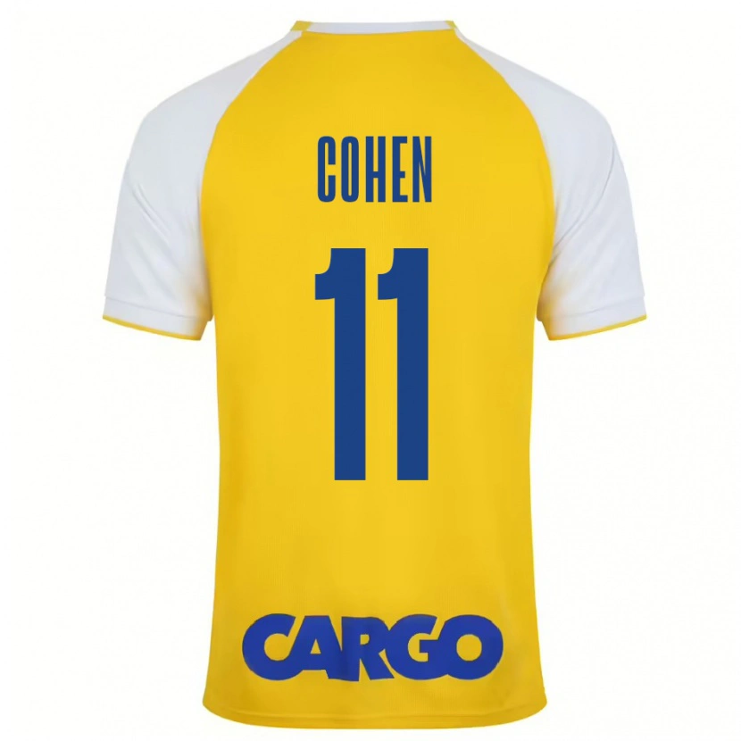 Danxen Kvinder Yonatan Cohen #11 Gul Hvid Hjemmebane Spillertrøjer 2024/25 Trøje T-Shirt