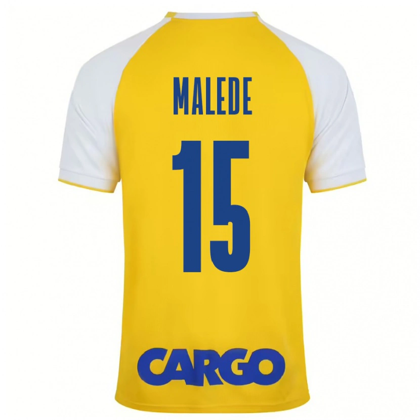 Danxen Kvinder Yonas Malede #15 Gul Hvid Hjemmebane Spillertrøjer 2024/25 Trøje T-Shirt