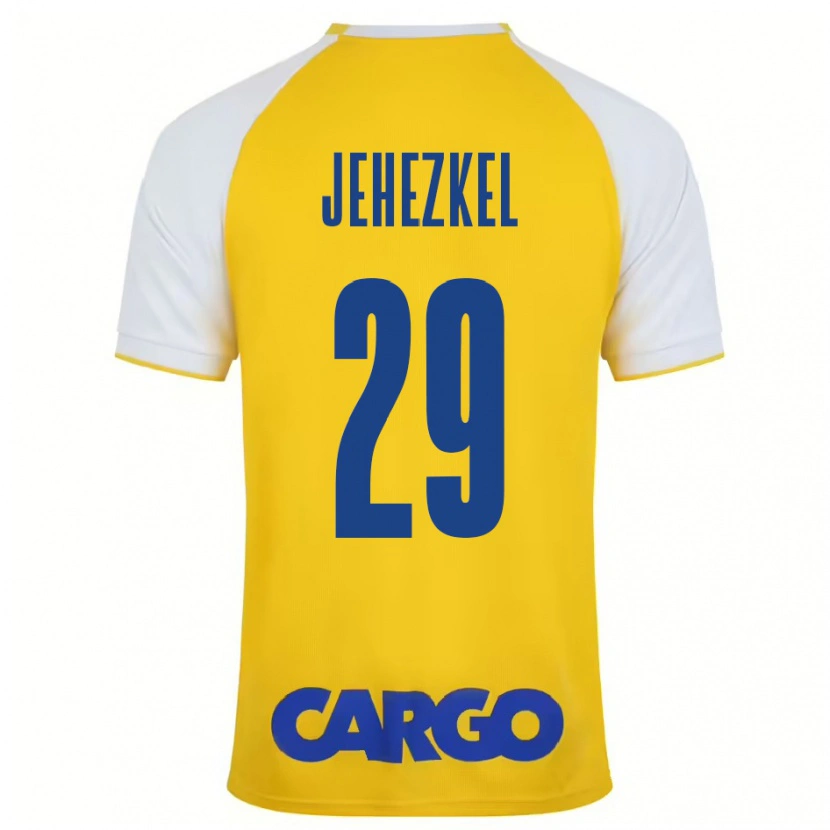 Danxen Kvinder Sagiv Jehezkel #29 Gul Hvid Hjemmebane Spillertrøjer 2024/25 Trøje T-Shirt