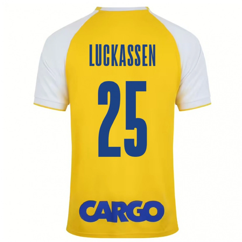 Danxen Kvinder Derrick Luckassen #25 Gul Hvid Hjemmebane Spillertrøjer 2024/25 Trøje T-Shirt